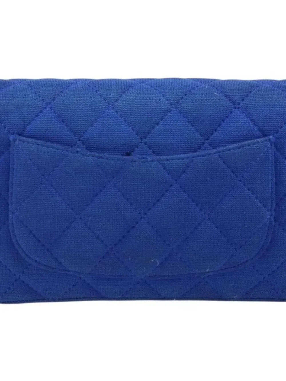 CHANEL Chain Matelasse 2.55 Shoulder Bag Canvas Navy Silver CC Auth 171466A